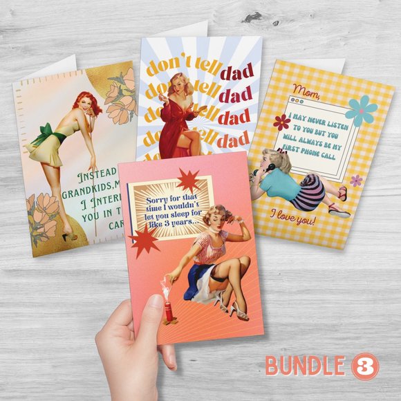 Sarcastic Mother's Day Card Bundle | Funny Mother's Day Cards, Set of 4 Cards - Picture 1 of 6
